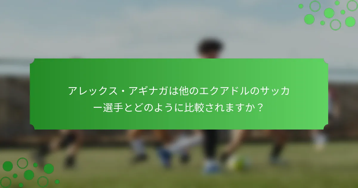アレックス・アギナガは他のエクアドルのサッカー選手とどのように比較されますか？
