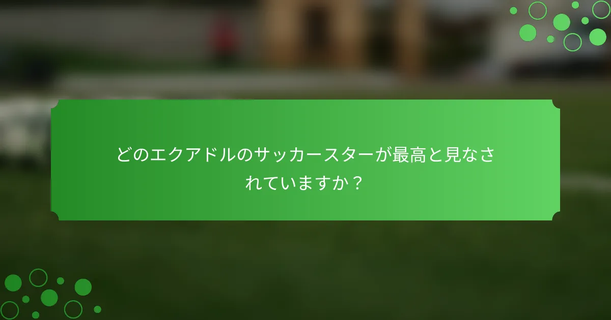 どのエクアドルのサッカースターが最高と見なされていますか？